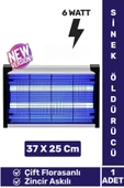 Premium Güçlendirilmiş UV Çift Florasanlı Zincir Askılı 6 Watt Sinek Sivrisinek Kara Sinek Öldürücü - 1