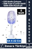 Premium Kompakt Ergonomik Çift Modlu Çalışma USB Type C Şarjlı Sinek Kara Sinek Öldürücü Raket - 1
