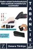 Ortopedik Ultra Rahat Tüm Ayakkabılara Uyumlu Kaymaz Topuk Anında 5 Cm Boy Uzatan Tabanlık 2 Çift - 1