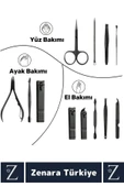 Kompakt El Yüz Tırnak Ayak Bakım Taşınabilir Cep Boy Özel Çantalı 12 Parça Manikür Pedikür Seti - 4