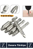 Dayanıklı Matkap Tornavida Uyumlu Hasarlı Paslı Kırık Yamuk Vida Sökme Çıkarma 4 Farklı Uçlu Set - 4