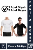 Jinekomasti Dik Duruş Göğüs Göbek Toparlayan Sıkılaştıran Ultra Esnek Erkek Fanila Korse 4'Lü SET thumbnail 1