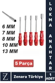 Ergonomik Kaymaz Kauçuk Sap Tamir Montaj Somun 6/7/8/10/13/mm Tornavida LOKMA ANAHTAR 5'li SET - 1
