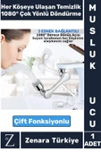 Kolay Montaj Metal Görünümlü 1080 Derece Dönebilen Çift Modlu Su Akışı Akrobat Musluk Ucu Başlığı - 1
