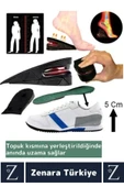 Ortopedik Ultra Rahat Tüm Ayakkabılara Uyumlu Kaymaz Topuk Anında 5 Cm Boy Uzatan Tabanlık 2 Çift - 3
