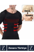 Jinekomasti Dik Duruş Göğüs Göbek Toparlayan Sıkılaştıran Ultra Esnek Erkek Fanila Korse 4'Lü SET thumbnail 2