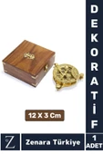 Dekoratif Koleksiyon Erkek Arkadaş Sevgili Özel Gün Hediye Ahşap Kutu PİRİNÇ GÜNEŞ SAATİ PUSULA - 1