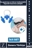 Yüksek Kaliteli Silikon Su Geçirmez Gürültü Önleyen Yıkanabilir Deniz Havuz Kulak Burun Tıkayıcı Set - 1