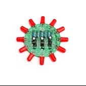 DC 3-5V Led Yuvarlak Dönen Işık Hobi Devresi DIY Lehimleme Kiti - Demonte(Montesiz) thumbnail 3