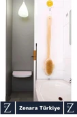 %100 Doğal Yumuşak Vücut Masajı Etkili Uzun Saplı At Kılı Duş BANYO FIRÇASI - 4