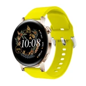 Samsung Galaxy Watch 6 40-43-44-47mm 20mm Purelux Soft Tokalı Silikon Kordon Dayanıklı Spor Stil  Sarı - 1