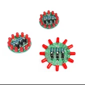 DC 3-5V Led Yuvarlak Dönen Işık Hobi Devresi DIY Lehimleme Kiti - Demonte(Montesiz) thumbnail 5