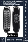 Çok Fonksiyonlu 2.4g Kablosuz Air Mouse ANDROID TV Uyumlu Q Klavye Şarjlı MİNİ UZAKTAN KUMANDA - 1