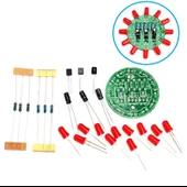 DC 3-5V Led Yuvarlak Dönen Işık Hobi Devresi DIY Lehimleme Kiti - Demonte(Montesiz) thumbnail 1