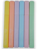 Cengo Kare Tipi Highlighter Fosforlu Kalem Pastel Renkler 6lı Set CGO401 - 2