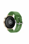 Samsung Watch 4 40-42-44-46mm Ile Uyumlu 20mm Purelux Soft Tokalı Silikon Kordon Dayanıklı Spor Stil  Haki - 2