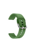 Samsung Watch 4 40-42-44-46mm Ile Uyumlu 20mm Purelux Soft Tokalı Silikon Kordon Dayanıklı Spor Stil  Haki - 4