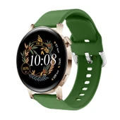 Samsung Watch 4 40-42-44-46mm Ile Uyumlu 20mm Purelux Soft Tokalı Silikon Kordon Dayanıklı Spor Stil  Haki - 1