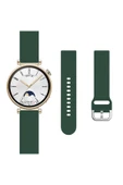 Samsung Galaxy Watch 5 40-44-45mm Uyumlu 20mm Purelux Soft Tokalı Silikon Kordon Dayanıklı Spor Stil  Koyu Yeşil - 5