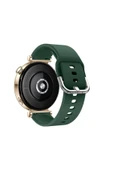 Samsung Galaxy Watch 5 40-44-45mm Uyumlu 20mm Purelux Soft Tokalı Silikon Kordon Dayanıklı Spor Stil  Koyu Yeşil - 2