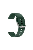 Samsung Galaxy Watch 5 40-44-45mm Uyumlu 20mm Purelux Soft Tokalı Silikon Kordon Dayanıklı Spor Stil  Koyu Yeşil - 4