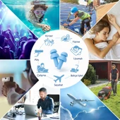 Yıkanabilir Kulak Tıkacı 23 dB İpli Su Geçirmez, Gürültü Önleyici Yüzme Uyku Seyahat İçin Tıkaç thumbnail 3