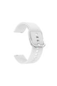 Samsung Galaxy Watch 5 40-44-45mm Uyumlu 20mm Purelux Soft Tokalı Silikon Kordon Dayanıklı Spor Stil Beyaz - 4