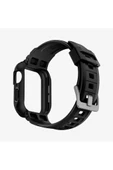 Spigen Apple Watch 41mm (Seri 9/8/7) Kılıf & Kordon Kayış Rugged Armor Pro Black Outlet - 2