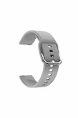 Samsung Galaxy Watch 5 40-44-45mm Uyumlu 20mm Purelux Soft Tokalı Silikon Kordon Dayanıklı Spor Stil  Gri - 4