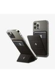 Spigen Apple iPhone 15 / iPhone 14 / iPhone 13 / iPhone 12 Serileri için Smart Fold Manyetik Cüzdan MagSafe Gunmetal Outlet - 2