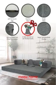 Moda Home Bedding Retro yataklı kanepe,yatak olabilen,dinlenme amaçlı legom aktivite koltuğu-GRİ - 3