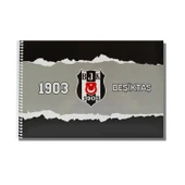 Beşiktaş 17x24 15 Yaprak Karton Kapak Spiralli Resim Defteri 3 Adet - 3