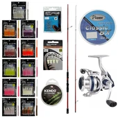 YekOutdoor FireWorm LRF Seti Okuma Red Spin 7'6'' 228 cm 3-15 gr 2 Parça&Okuma ARIA-1000a 1BB Olta Makinesi - 1