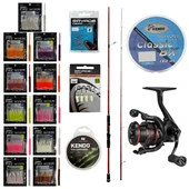 YekOutdoor FireWorm LRF Seti Okuma Red Spin 7'0'' 2.12 cm 1-12 gr 2 Parça&Okuma Ceymar HD CHD-2500A 7+1BB Olta Makinesi - 1