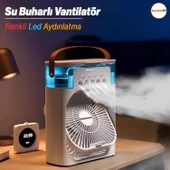 Kablolu Vantilatör Masaüstü Süper Sessiz Fan Su Püskürtmeli Mini El Hava Serinletici Nemlendirici - 1