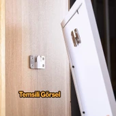 Baza Başlık Mobilya Karyola Köşe Koltuk Birleştirme Sacı Saç Bağlama Braketi Metal (8 Çift Takım) thumbnail 8