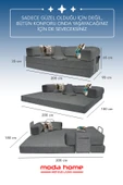 Moda Home Bedding Retro yataklı kanepe,yatak olabilen,dinlenme amaçlı legom aktivite koltuğu-GRİ - 2