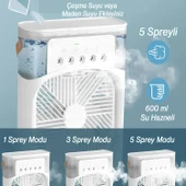 Kablolu Vantilatör Masaüstü Süper Sessiz Fan Su Püskürtmeli Mini El Hava Serinletici Nemlendirici - 4