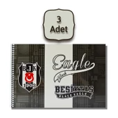 Beşiktaş 17x24 15 Yaprak Karton Kapak Spiralli Resim Defteri 3 Adet - 1