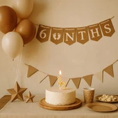 Yarım Yaş Partisi 6 Months Temalı Kraft Banner - 3