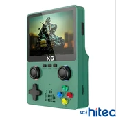 ScHitec X6 3.5inç IPS Ekran Taşınabilir Retro El Atari Oyun Konsolu 10000 Oyunlu Tv Bağlanan 32Gb Yeşil - 1