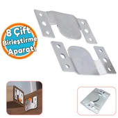 Baza Başlık Mobilya Karyola Köşe Koltuk Birleştirme Sacı Saç Bağlama Braketi Metal (8 Çift Takım) thumbnail 1