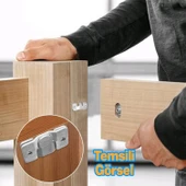 Baza Başlık Mobilya Karyola Köşe Koltuk Birleştirme Sacı Saç Bağlama Braketi Metal (2 Çift Takım) thumbnail 4