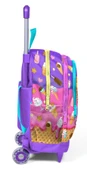 Coral High Işıklı Tekerlekli Çekçek Okul Çantası - 3 Bölmeli, 2'li Sap Ayarı, Lila Turkuaz Dondurmalı Kız (Kız Çocuk) 23973 thumbnail 4