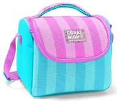 Coral High İlkokul Kız Çocuk Okul Beslenme Çantası, Turkuaz Pembe Çizgili, Termoslu (Isı Yalıtımlı) - 1