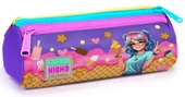 Coral High Mor Pembe Dondurmalı Kız Desenli Kız Çocuk Üç Gözlü Kalemlik - 1