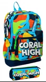 Coral High İlkokul Erkek Çocuklarına Özel Dört Gözlü Sırt Çantası ve Kalemlik Seti- Lacivert Mavi Grafiti thumbnail 1