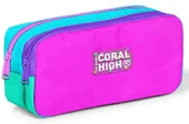 Coral High Kız Çocuk Pembe Renk İki Bölmeli İlkokul Okul Kalem Çantası - 1
