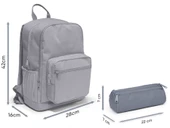 Coral High Erkek Çocuk Dört Gözlü Okul Sırt Çantası ve  Kalemlik Seti - Siyah Blok Desenli - İlkokul ve Ortaokul İçin Uygun thumbnail 3