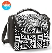 Coral High Erkek Çocuk İlkokul Beslenme Çantası, Siyah Beyaz Geometrik Şekiller, Isı Yalıtımlı thumbnail 2